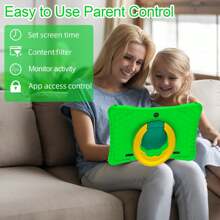 Kids Tablet, 10 Inch Tablet For Kids Android 12 Tablet 2GB 64GB Toddler Tablet APP Preinstalled & Parent Control Children Tablet With WiFi, 8000mAh Battery, Dual Camera(Blue) - Green - View 6