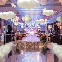 1pc Cloud Shaped Hanging Decoration, Suitable For Parties And Home, Wedding Decor, Baby Shower Party Decoration - White - View 4