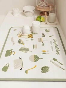 1入組廚房排水墊，餐具碟墊，水控墊，桌杯墊，吸水墊 - 彩色 - 查看 2