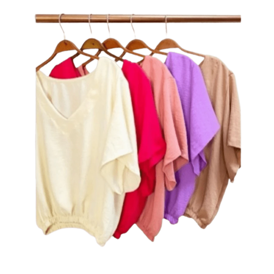 Women Blouses - 淺粉色 - 查看 1