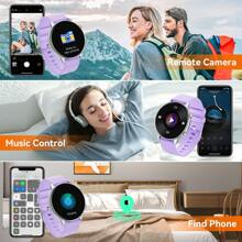Màn hình tròn HD 1.39 inch, pin 210mAh, đồng hồ thông minh dành cho nữ, thích hợp làm quà tặng cho mẹ, tích hợp chức năng gọi điện (trả lời/quay số), giọng nói AI/trình phát nhạc/theo dõi thể dục, cũng thích hợp để theo dõi hoạt động của phụ nữ, đồng hồ thông minh dành cho nam, nhiều chế độ thể thao, tương thích với Android và iOS. - Màu tím - Xem 8