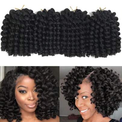 12inch Jamaican Bounce Crochet Hair For Women  Natural Black Jumpy Wand Curls Crochet Hair Short Pre Looped Curly Crochet Hair