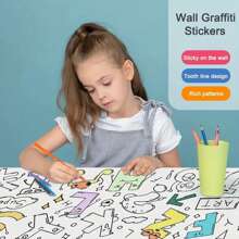 118吋/354吋/472吋塗鴉卷軸，DIY繪畫和著色，開發想像力藝術工具，適合聖誕節、感恩節、返校禮物（隨機樣式設計，不含顏色或筆）學校、學生、文具、學用品 - 彩色 - 查看 11