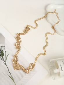 1 件 INS 风格 18K 镀金腰链，液体不对称珠宝，非常适合女性日常佩戴 - 金色 - 查看 2