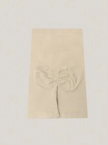 Maternity Belly Support Knee-Length Shorts, High Elastic Solid Color Briefs, Lifting & Shaping Pants - Beige - View 10