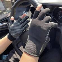 2 pares de guantes finos de primavera para ciclismo al aire libre, protección solar para hombres y mujeres, anti-ultravioleta, conducción, pantalla táctil, media-dedo, para pesca y trabajo
