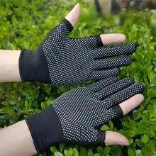 2 pares de guantes finos de primavera para ciclismo al aire libre, protección solar para hombres y mujeres, anti-ultravioleta, conducción, pantalla táctil, media-dedo, para pesca y trabajo