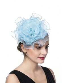 1 件迷人帽子药盒帽鸡尾酒茶会头饰带面纱适合女孩和女士 - 彩色 - 查看 11