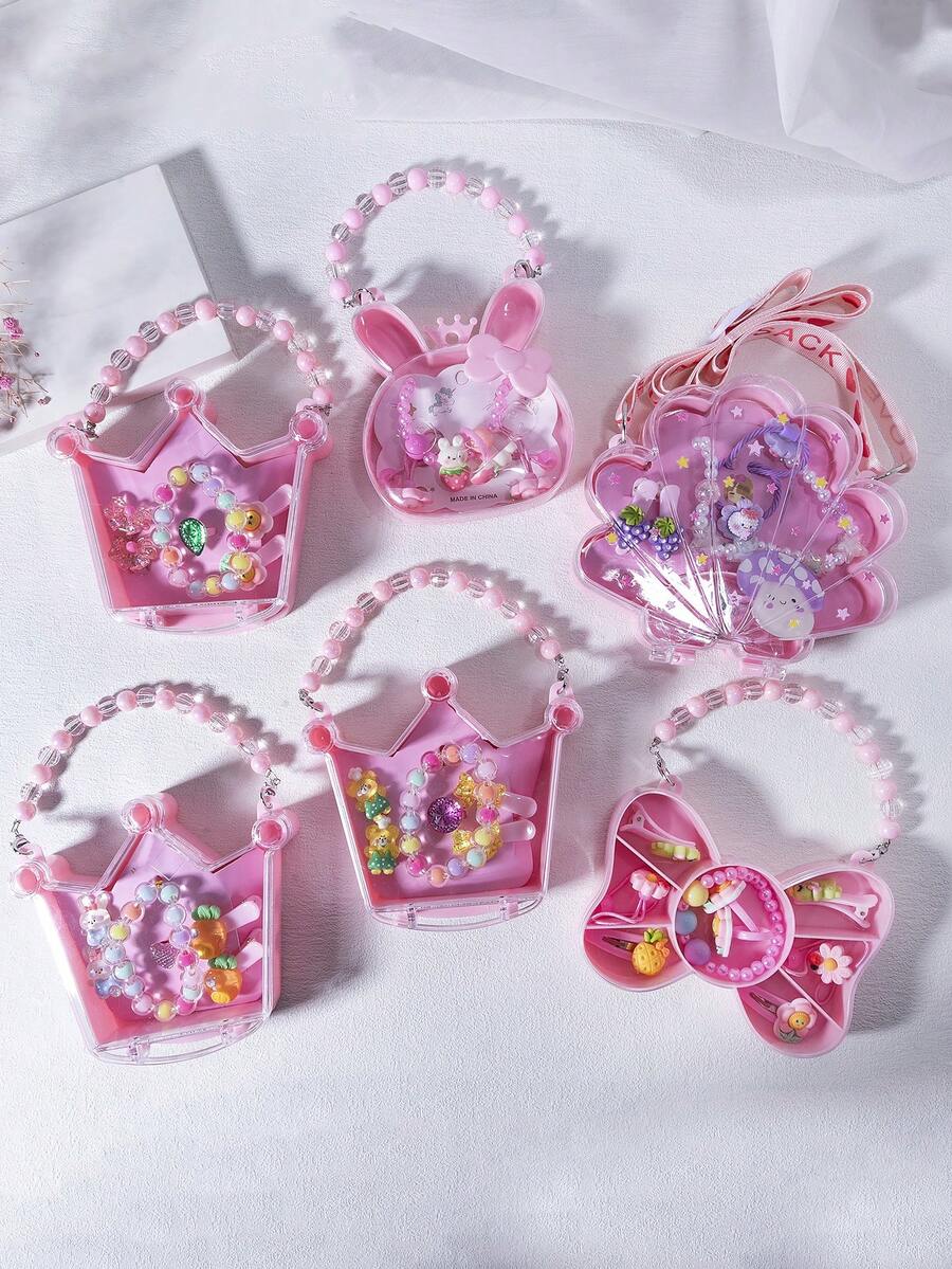 1套高端公主系列粉色手提盒包裝套裝，是孩子完美禮物 - 彩色 - 查看 1