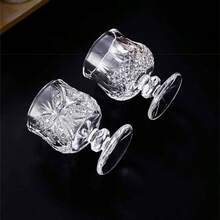 创意复古白葡萄酒杯，金色高脚雕花杯，极具吸引力的迷你高脚杯，适用于烈酒和甜酒，家用 - 多款 - 查看 5