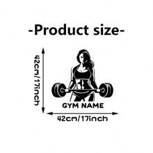 1pc, Gym Wall Decal | Fitness Wall Sticker, Customized Home Decor, Inspirational Art, Motivational Fitness Bodybuilding Gift, Birthday Graduation Gift, Pattern Printing - Black - View 3