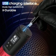 1 pieza Pluma de tatuaje inalámbrica con batería, Máquina de tatuaje con pantalla LED y motor integrado con corte de hilo, Set de tatuaje, Equipo de tatuaje - Multicolor - Ver 8