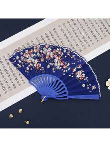 1 件女式梅花图案中国风刺绣流苏塑料折扇，适合日常使用 - 彩色 - 查看 5