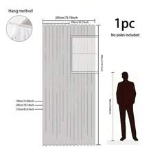 1入組白色蕾絲門簾，日式雙層蚊帳簾，適用於臥室客廳廚房隔間