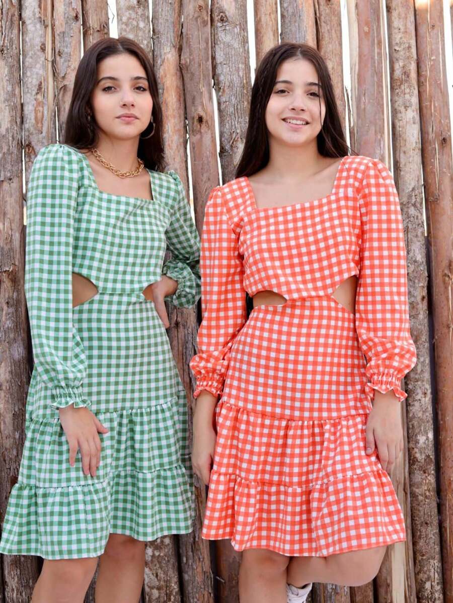 Young Girls Dresses - 橘色 - 查看 1