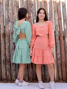 Young Girls Dresses - 橘色 - 查看 2