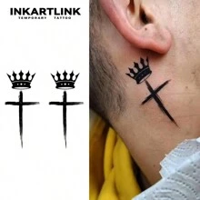 INKARTLINK Revolutionary Technology Tattoos - Semi-Permanent, Angel, Temporary, Long-Lasting, Fake, Waterproof, Authentic Tattoo Look, Vegetable-Based, Magic Ink Tattoo - Black - View 2