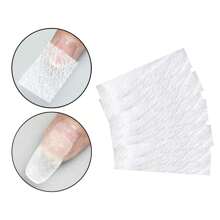 Fibra Tree Seda Tecido Alongamento de Unha Gel, 50 Unidades, Reparos Emendas Extensão de Unhas Nail Designer Manicure Esmalteria - Branco - Visão 1