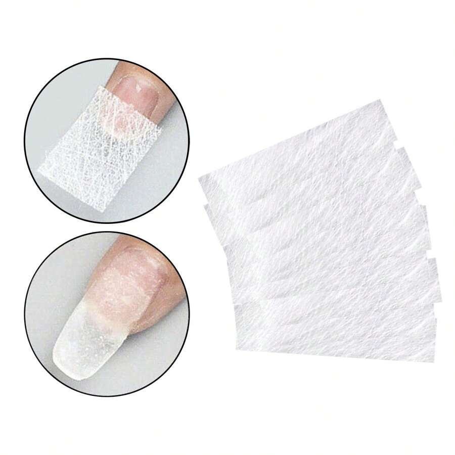 Fibra Tree Seda Tecido Alongamento de Unha Gel, 50 Unidades, Reparos Emendas Extensão de Unhas Nail Designer Manicure Esmalteria - Branco - Visão 1