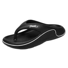 Sandalias de zapatilla para hombre con suela suave de moda, nuevo estilo para el verano 2024, suela gruesa antideslizante para uso interior y exterior - Negro - Ver 1