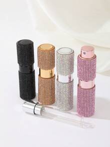 8ml Diamond Style Perfume Refillable Bottle With Press-And-Spray Pump, Portable And Leak-Proof, With Fine Mist Dispenser And Lipstick Style Design, Featuring Rotating And Stretching Nozzle, Durable And High-Quality, Perfect For An Upscale Lifestyle