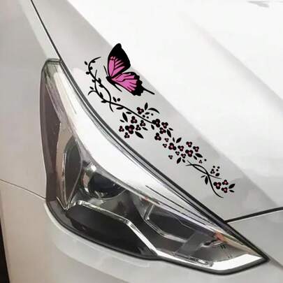 1pc Butterfly & Flower Pattern Car Personalized Decoration