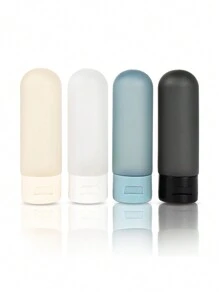 4个防漏挤压瓶，适用于洗发水、护发素、润肤露和沐浴露，配有收纳袋，方便旅行携带洗漱用品 - 2.03盎司可重复灌装化妆品容器，旅行必备，旅行收纳，适用于海滩、暑假、返校、假日露营、假日用品、迷你香水（男女通用）、旅行配件、旅行必备品、学习用品、返校用品 - 彩色 - 查看 4