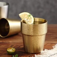 1入不銹鋼兩層隔熱杯，進階砂化工藝不留指紋，適用於家用、餐廳、咖啡館、野餐，可裝水、咖啡、茶、冷飲、牛奶 - 1 - 查看 5