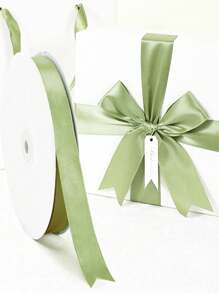 1roll Solid Color Gift Wrapping Ribbon Valentine Day - Multicolor - View 1