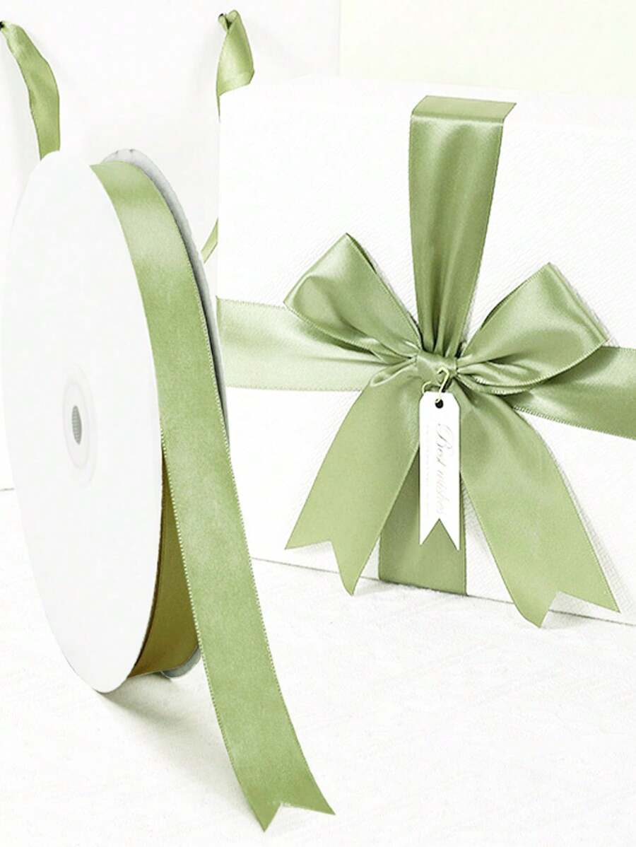 1roll Solid Color Gift Wrapping Ribbon Valentine Day - Multicolor - View 1