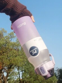 1入組1800毫升運動水瓶，適用於戶外、居家、瑜伽、攀岩、騎行、萬聖節和攜帶便攜杯 - 黑色 - 查看 2