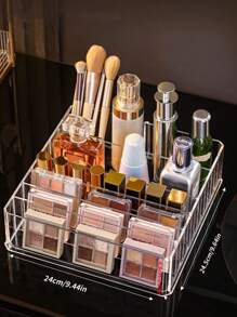 1pc Storage Box, Makeup Multi-Layer Organizer, Cosmetic Tool Display Stand, Transparent Minimalist Dressing Table Skincare Organizer, Beauty Products Classification Storage Shelf,For Holiday Beach, Bathroom Collection, Bedroom Collection, Large Capacity
