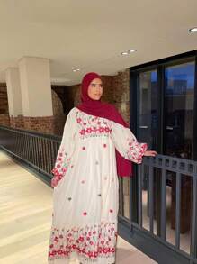 1pc Soft Solid Color Jersey Hijab, Plain Long Scarf For Women - Burgundy - View 3