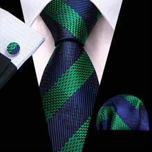 Men Formal Ties Pink Green Purple Blue Striped Wedding Tie And Handkerchief Square Set Vintage Necktie - Multicolor - View 14
