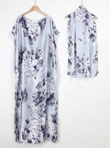 1pc Printed Beach Holiday Pareo Sarong Cover-Up With Scarf - Multicolor - View 12