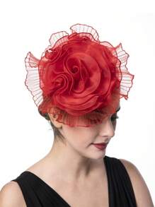 1 件迷人帽子药盒帽鸡尾酒茶会头饰带面纱适合女孩和女士 - 彩色 - 查看 16