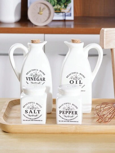 2 件/套陶瓷调味罐各种图案和颜色适用于厨房橱柜装饰（底部可能有轻微磨损点，请参考实际产品）