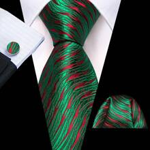 Men Formal Ties Pink Green Purple Blue Striped Wedding Tie And Handkerchief Square Set Vintage Necktie - Multicolor - View 12