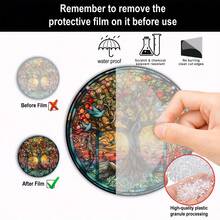 1入戶外花園生活樹裝飾，彩色手繪樹形太陽能吸盤，門前/牆面/衣櫃/窗戶/節慶裝飾掛牌，玻璃窗口裝飾 - 圓形掛件 - 查看 4