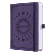 Leather-Bound Undated Daily Planner Notebook, 7-Month A5 Hard Cover, 300 Pages, Weekly & Monthly Planning, Efficiency Log, Designed For ADHD Patients, Concentration & Time Management Aid, Back To School Essential