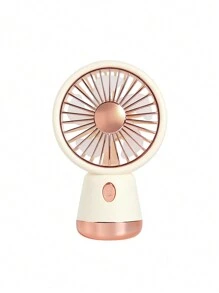 AOYI 1 pieza Ventilador de escritorio mini recargable de 3 velocidades ajustables de 500mAh con cable de carga