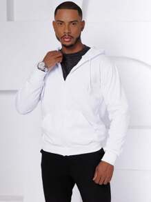Men Zip-Up Hoodies - 白色 - 查看 5