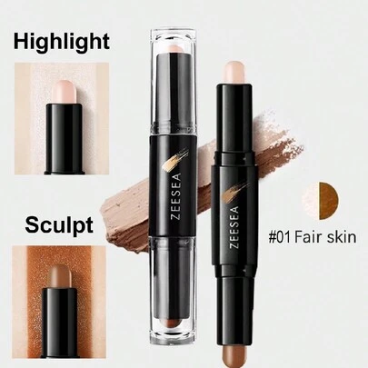 Zeesea 2合1提亮雕塑棒，增亮鼻影多用途修容棒