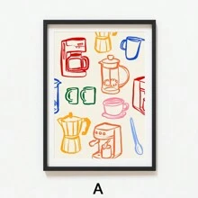 1 Stück, Drink Gläser Muster, Bunter Wein Muster, Retro Wandkunst, Küchen Wanddrucke, Ästhetik Dekoration, Galeriewand, Wohninspiration, 50*70cm (19.7*27.5in) ungerahmt - Verschiedenfarbig - Übersicht 21
