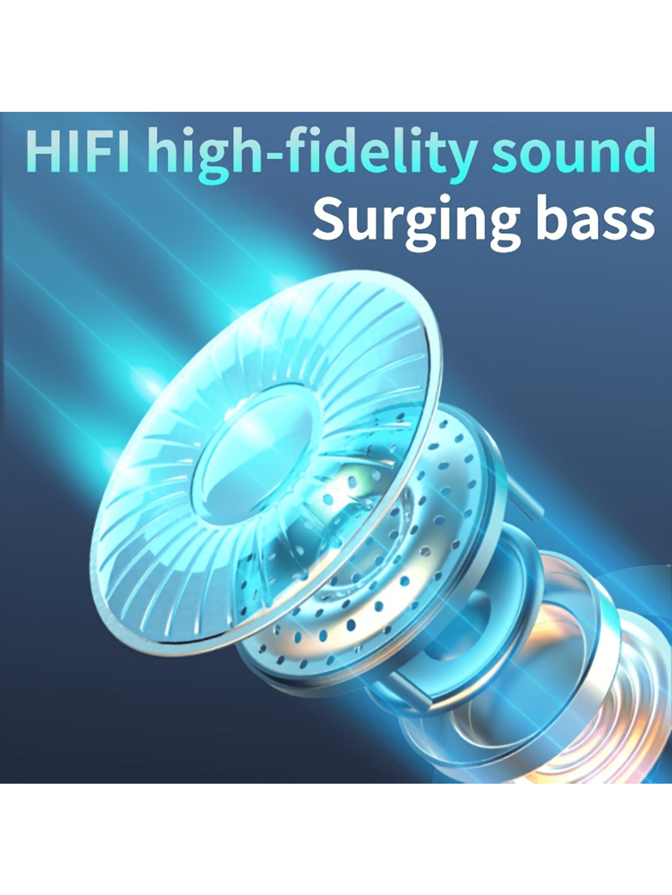 蓝牙耳机无线运动耳塞触控 HiFi 立体声耳机带麦克风，兼容 /兼容三星 - 白色 - 查看 8
