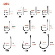 3-12# Ise-Ni Barb Fish Hook Set, Fishing Gear With A Box - Black - View 3