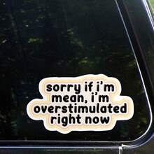 我現在情緒過度刺激，如果我不好，請體諒貼紙，自愛精神健康割型塑料貼紙，適用於硬帽、水瓶、筆記本電腦、kindle、汽車等 - 1個 - 查看 4