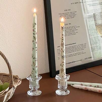 1pc/3pcs/6pcs Vintage Clear Taper Candle Holders, Bulk For Table Centerpiece, Tealight Candle Holder, Candle Stick Holder Decor, For Wedding Party Home Decor, Room Decor, Gifts Birthday Graduation