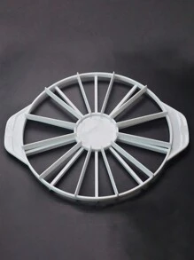 1入組蛋糕分裝標尺，切片器圓形等份標尺分裝，白色蛋糕切片器可均勻切片，切圓蛋糕、餡餅切片及圓形切片裝置，芝士蛋糕切片器，烘焙工具