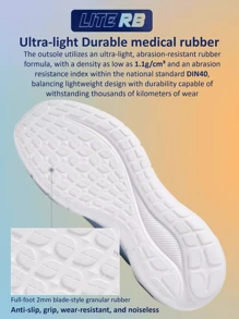 BMAI 女款探险者真皮跑鞋运动鞋防滑耐磨网眼跳绳鞋：耐用、高弹缓冲、轻便、双向通风、耐磨、防滑静音 - 彩色 - 查看 9